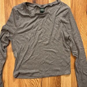 Wild Fable Gray Long Sleeve Crop Top
